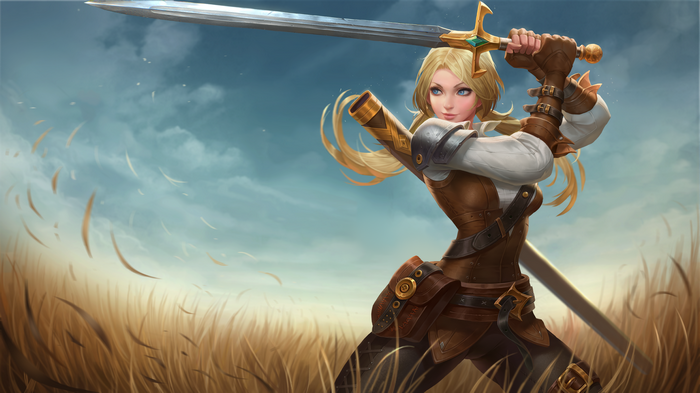 Girl with sword in Arena of Valor