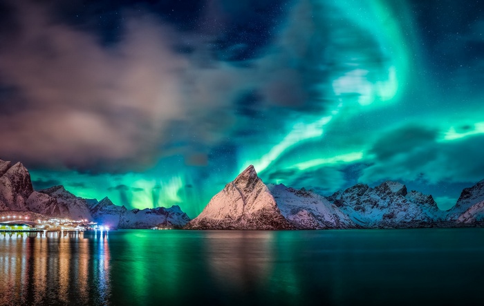 Aurora Borealis over Lofoten Islands, Norway