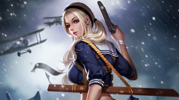 Girl with gun and sword from Sucker Punch