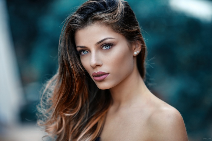 portrait, Margherita Sicignano, depth of field, Alessandro Di Cicco, blue eyes, women