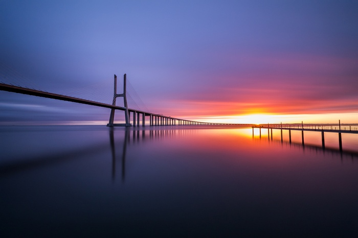 Vasco da Gama Bridge at Sunset