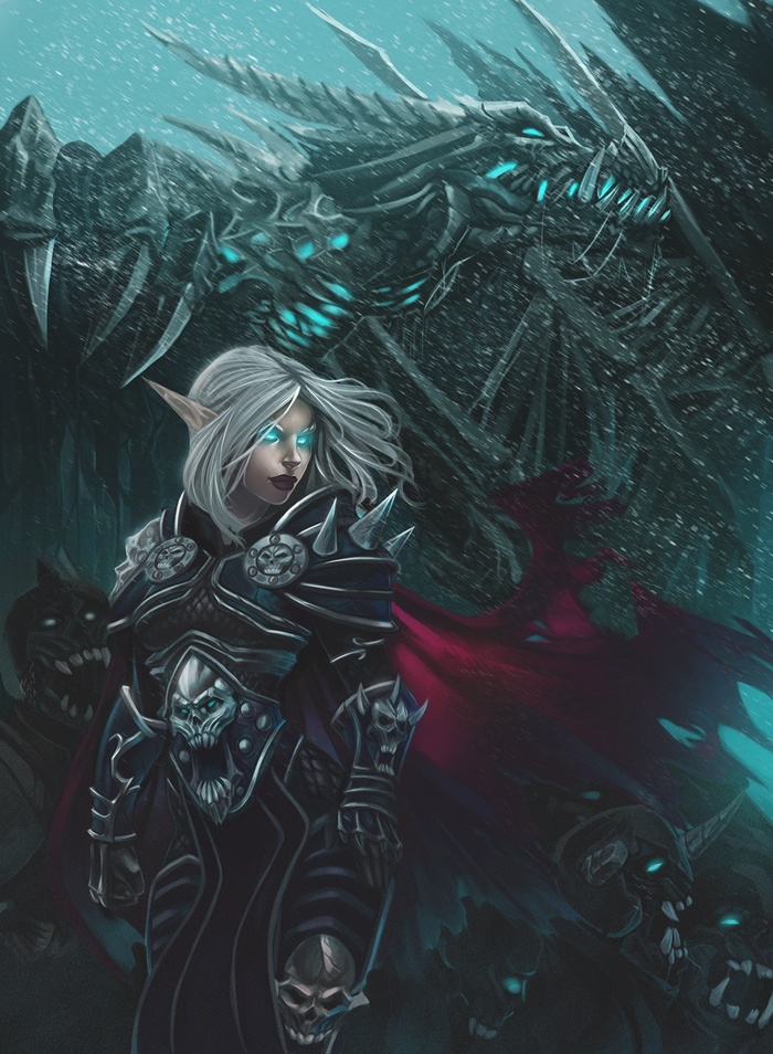 Sylvanas Windrunner and Sindragosa from Warcraft