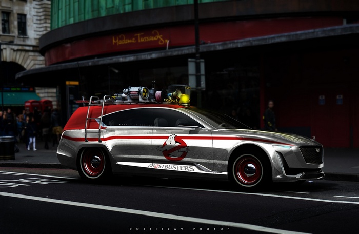 Ghostbusters Ecto-1 Cadillac Concept Car by Rostislav Prokop