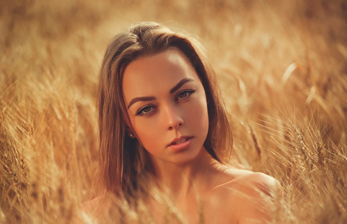 Woman in a wheat field