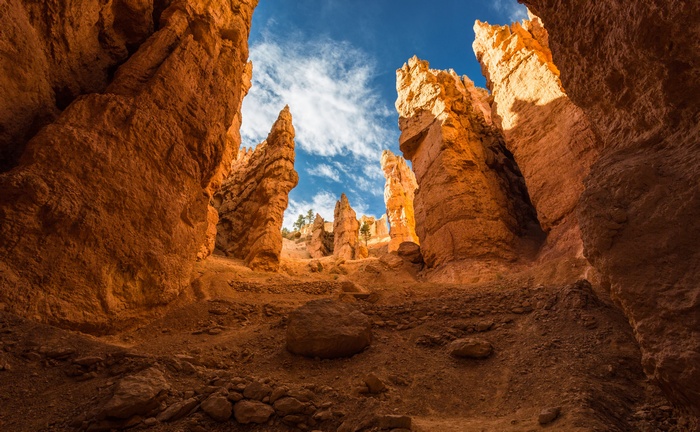 Bryce Canyon National Park hoodoos under blue sky