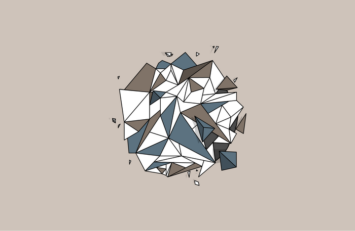Abstract geometric explosion of polygons