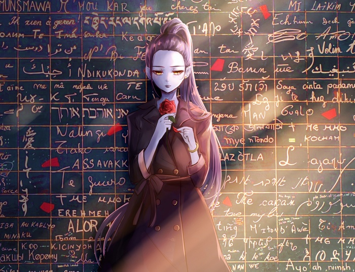 Widowmaker from Overwatch holding a rose