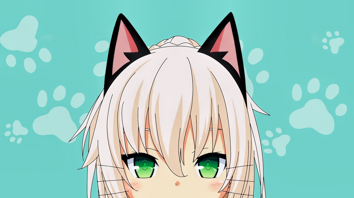 Nekomimi girl with green eyes