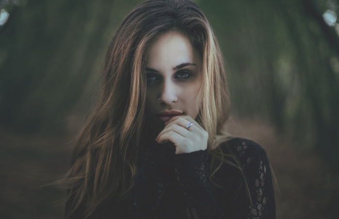 Fantasy girl with nose ring and ring