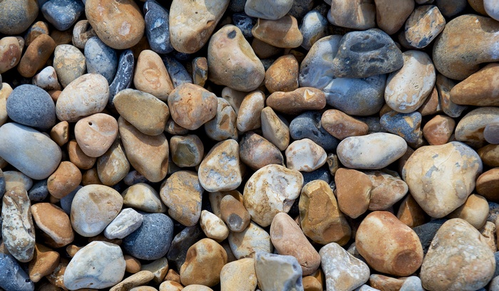 Close-up of assorted beach pebbles