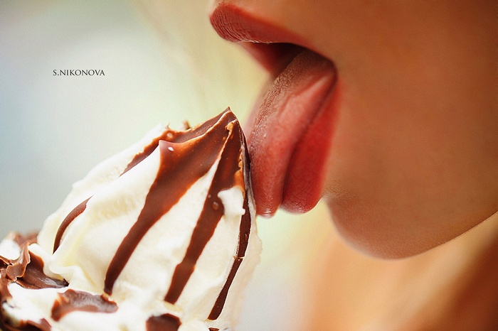 ice cream, Svetlana Nikonova, tongues, licking, mouth, food, phallic symbol, women