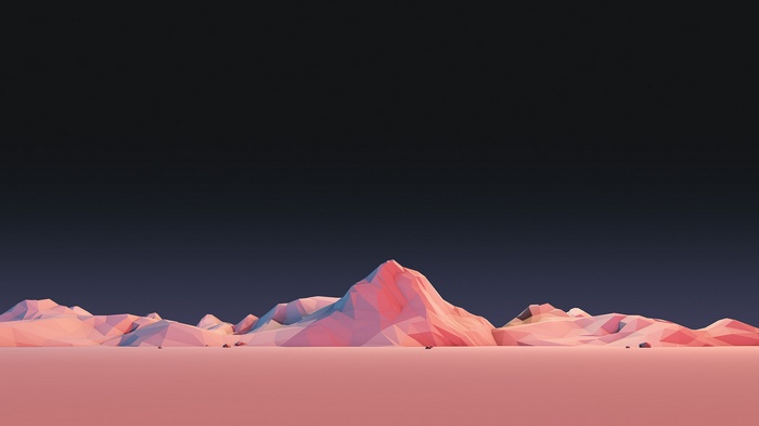 Low poly mountains illustration by Mark Kirkpatrick