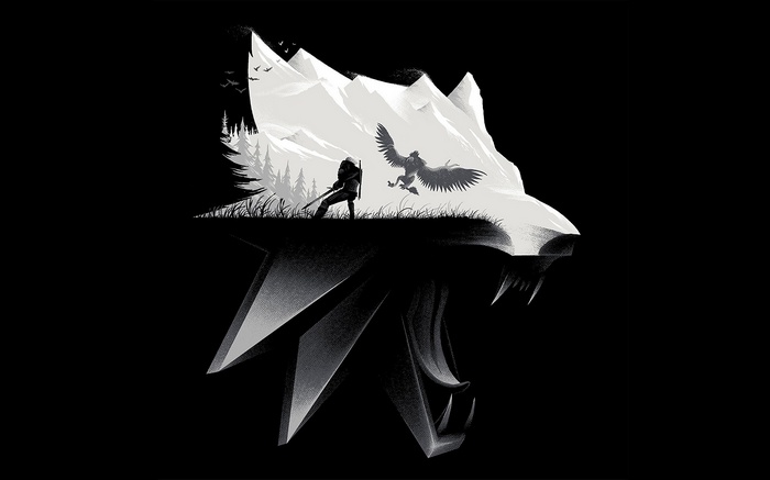 Geralt fighting a Griffin from The Witcher 3: Wild Hunt