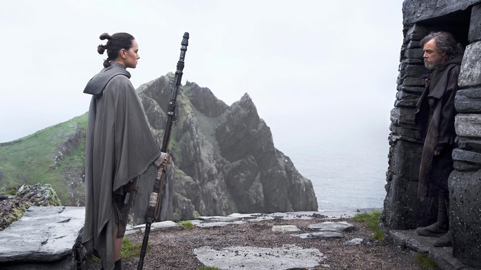 Rey and Luke Skywalker from Star Wars: The Last Jedi