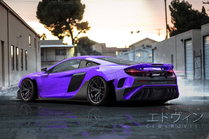 Purple McLaren 650S with custom body kit