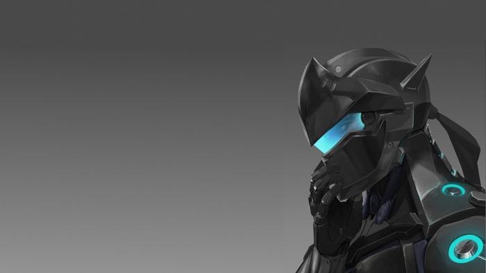 Genji from Overwatch in black armor