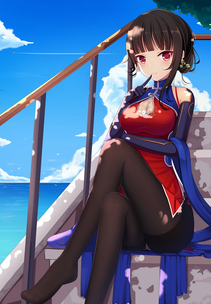 Zhanjian Shaonu in Cheongsam by the Sea