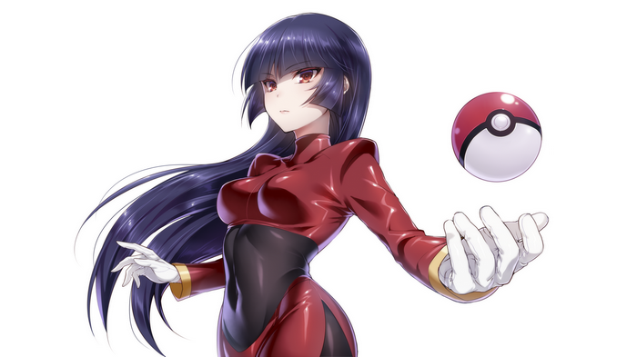 Sabrina from Pokémon with a Poké Ball