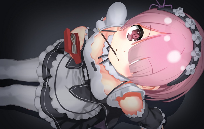 Ram from Re:Zero wearing a maid outfit