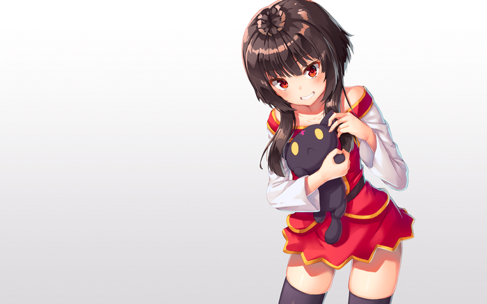 Megumin from Kono Subarashii Sekai ni Shukufuku wo! holding Chomusuke