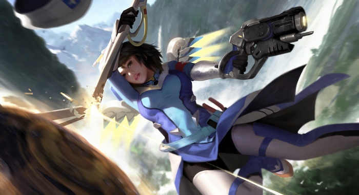 D.Va from Overwatch in action