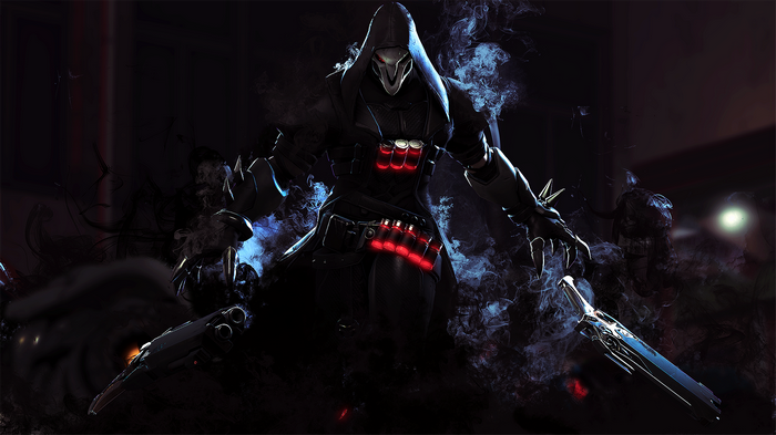 Reaper from Overwatch with shotguns