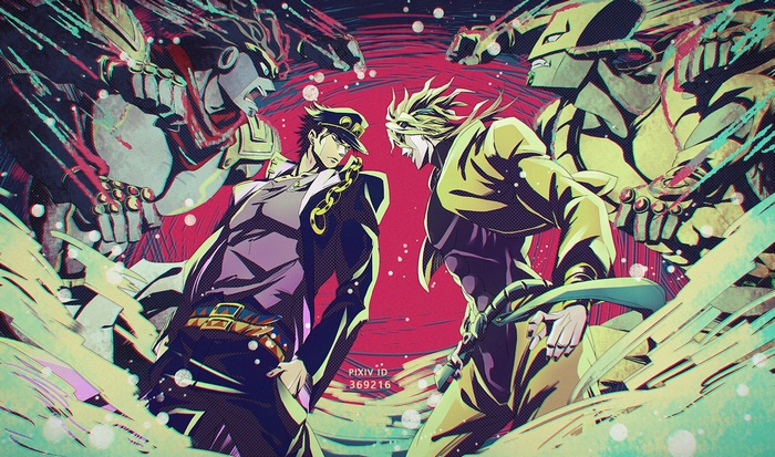 JoJos Bizarre Adventure DIO anime boys Jotaro Kujo The World JoJos Bizarre Adventure: Stardust Crusaders Star Platinum