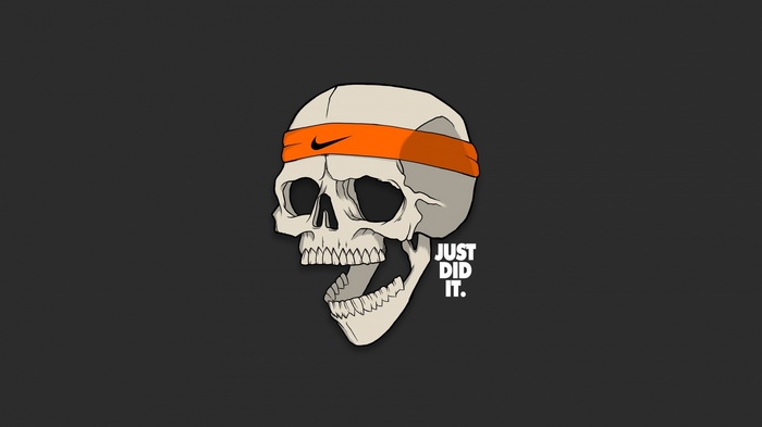 Skull with Nike headband and "Just Did It." text