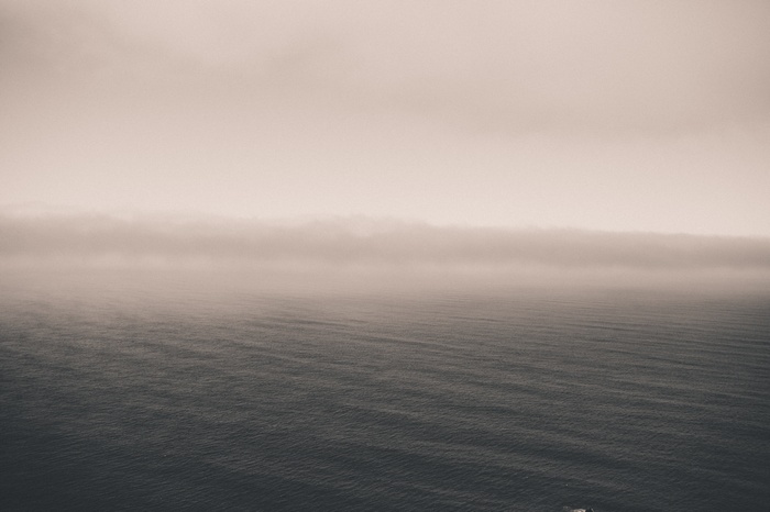 Ocean and fog over water