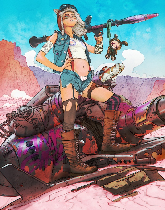 Tank Girl with a rocket launcher