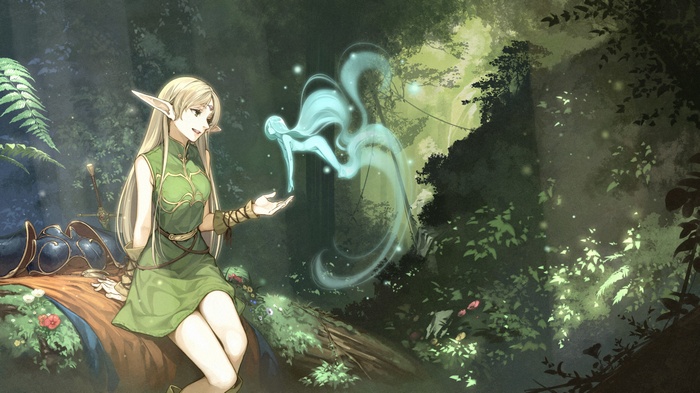 Deedlit from Record of Lodoss War with a spirit