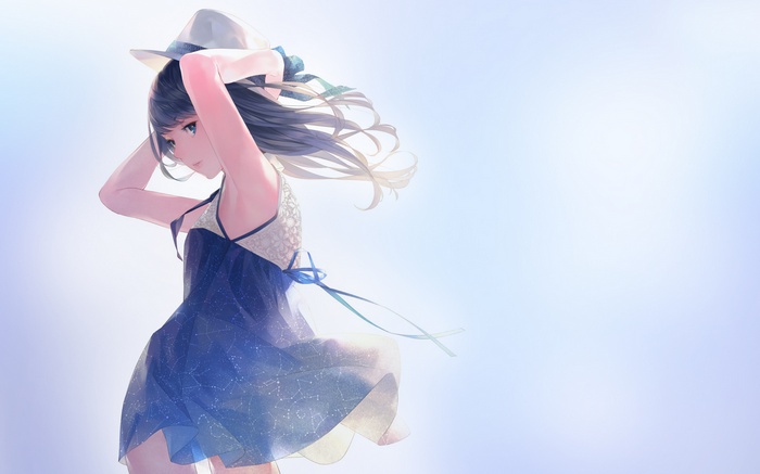 Girl in a starry dress and hat
