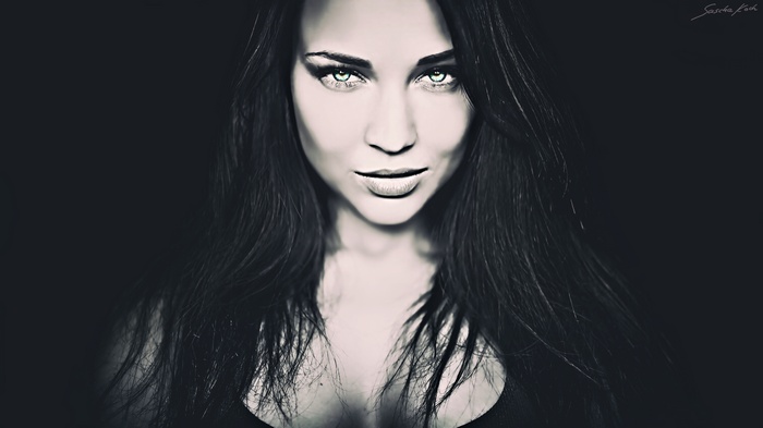 Portrait of Angelina Petrova with selective coloring