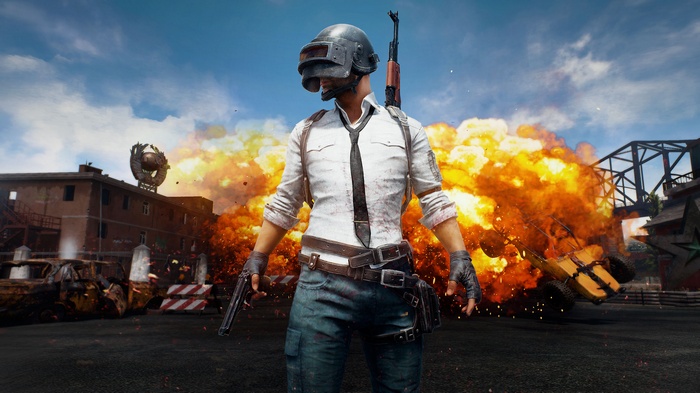 PUBG, explosion, tie, video games, helmet