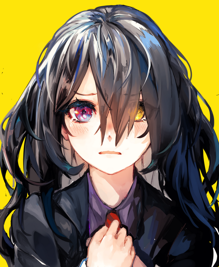 Girl with heterochromia and black hair