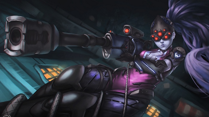 Widowmaker from Overwatch with sniper rifle