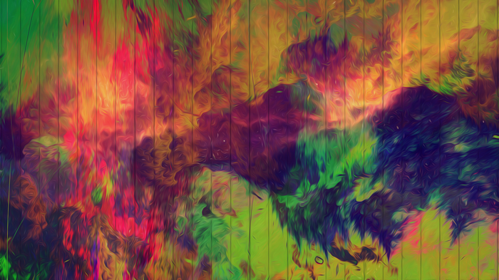 Abstract colorful oil painting with wood texture