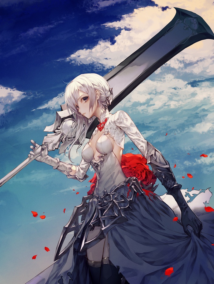 Anime girl with a large sword in SINoALICE