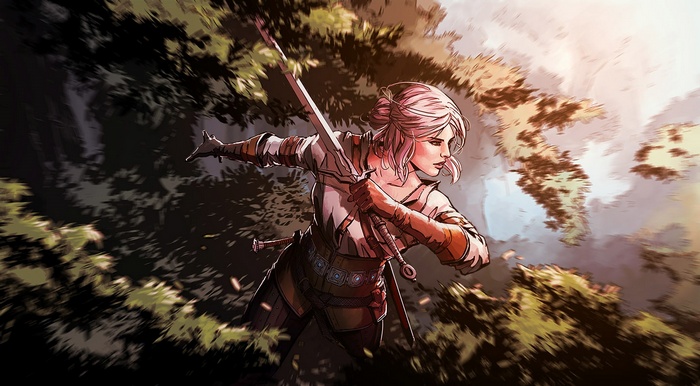 Ciri from The Witcher 3: Wild Hunt in forest
