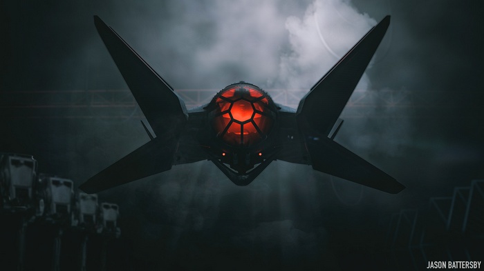 TIE Fighter concept art by Jason Battersby