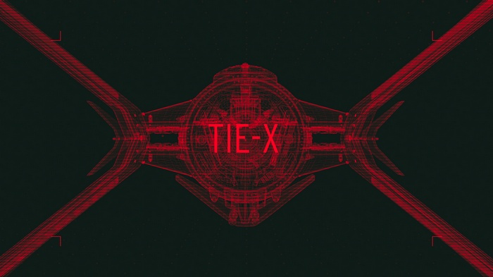 TIE-X Star Wars Concept Art Wireframe