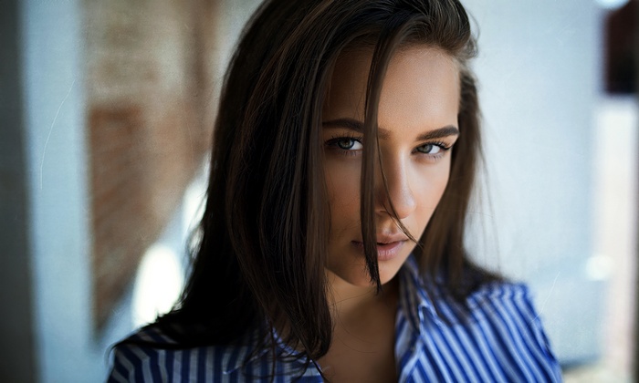Portrait of a woman with dark hair