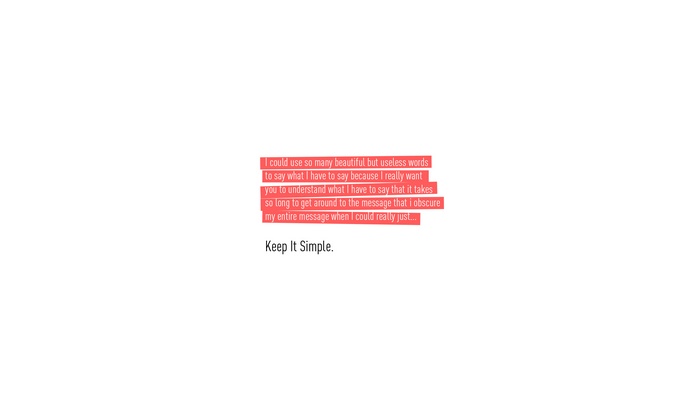 Quote about using beautiful but useless words