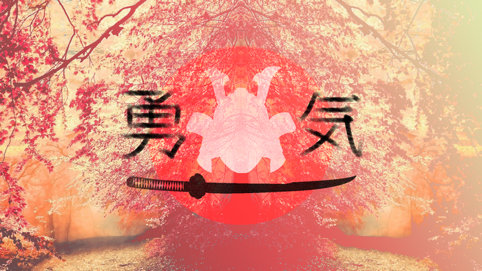 kanji, Japan, samurai, pink