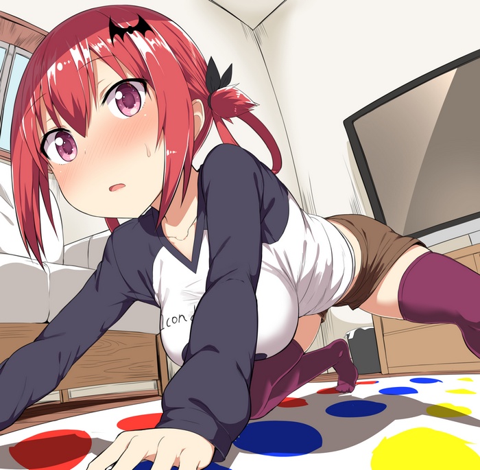 Satanichia McDowell Kurumizawa from Gabriel Dropout playing Twister
