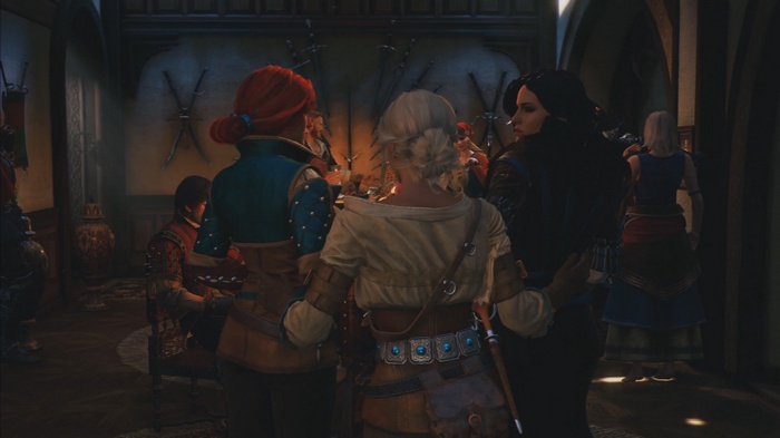 The Witcher 3: Wild Hunt characters in a room