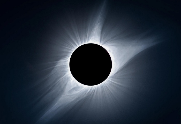 Total solar eclipse with visible corona