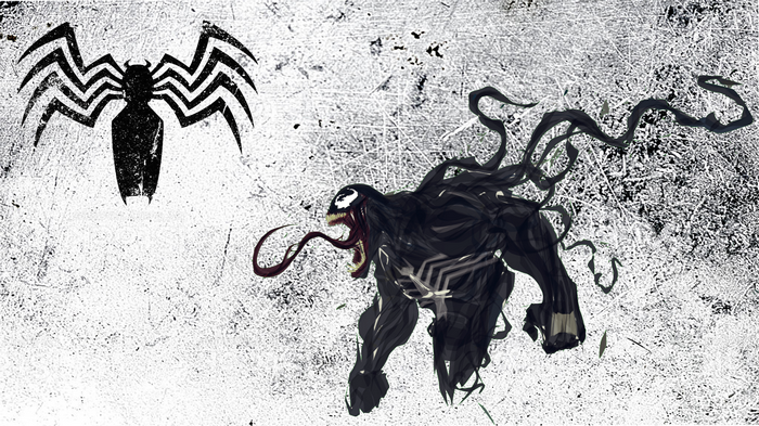 Venom symbol and Venom from Marvel Comics