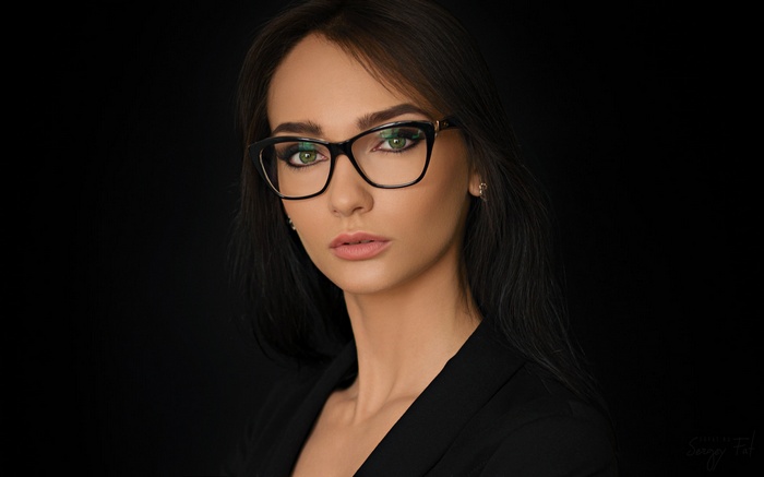 Kseniya Alekseevskaya wearing glasses, portrait