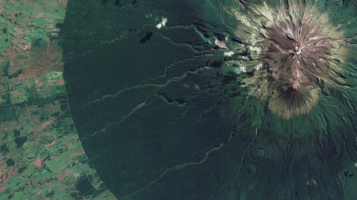 Aerial view of Mount Taranaki, New Zealand